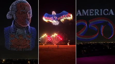 Teksas'ta 2 bin 500 drone ile ABD'nin 250. yılı kutlandı