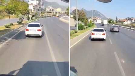 Alanya'da itfaiye aracına yol vermeyen sürücüye ceza uygulandı