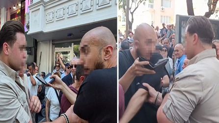 Özgür Özel'in korumasından gazetecilere iki ayrı fiziksel müdahale