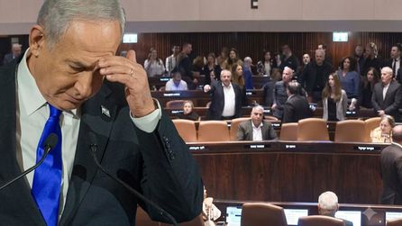 Netanyahu, Meclis'te protesto edilirken oylamadan çekildi