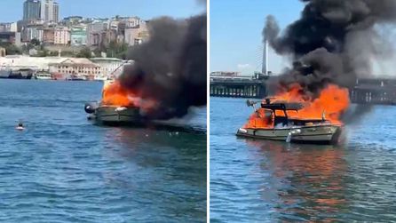 İstanbul'da teknede yangın: Baba ve oğul denize atladı