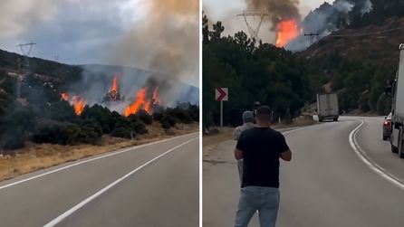 Eğirdir'deki ot yangını ormanlık alana sıçradı, ekipler seferber oldu