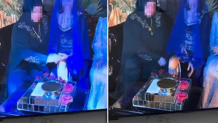 Kına gecesinde dikkat çeken elbise ve anneden müdahale
