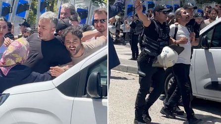 Öğretmenlerin eylemi sırasında polis müdahalesi yaşandı