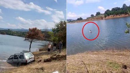 Kestel'de baraja düşen otomobili vatandaş kurtardı