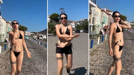 Foça'da sosyal medyada tartışma yaratan bikini yürüyüşü