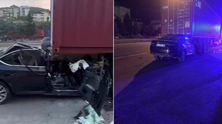 Kocaeli'de otomobil tıra çarptı, iki kişi hayatını kaybetti