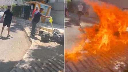 Manavgat'ta işletme sahibi belediye önünde eylem gerçekleştirdi