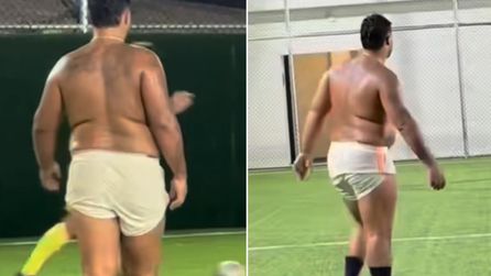 Lvbel C5 halı sahada futbol oynarken görüntülendi