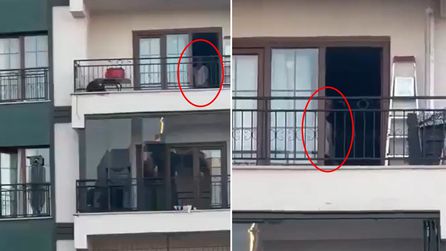 Gaziantep'te apartman balkonunda rahatsız edici olay yaşandı