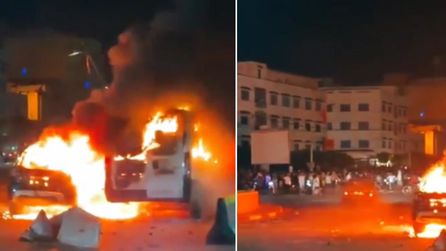 Melilla'da Düzensiz Göçmenler Araçları Ateşe Verdi iddiası