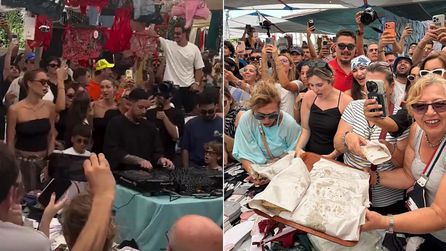 DJ Mahmut Orhan Alaçatı'da iç giyim tezgahında performans sergiledi