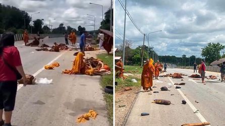Tayland'da Budist keşişlere kamyonet çarptı, 8 ölü 18 yaralı