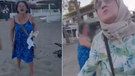 Plajda oturan başörtülü anne ve kızına saldıran kadın asıl şimdi yandı
