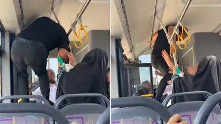 Otobüsü savaş alanına çevirdiler: Çocukların çığlığı bile durduramadı 
