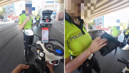 Motosiklet sürücüsüne ceza kesildi, yırtık eldiven tartışma yarattı