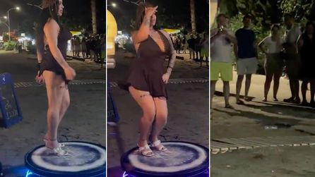 Mersin Kızkalesi'nde genç kızın dansı büyük ilgi topladı