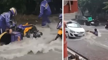 Şiddetli yağış İstanbul'u etkisi altına aldı, motokuryeler zorluk yaşadı