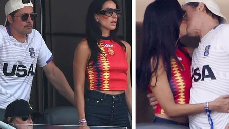 Brad Pitt ve Ines de Ramon FIFA Dünya Kupası'nda görüntülendi