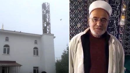 Çaykara'daki caminin minare yıkımı güvercinler nedeniyle ertelendi