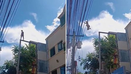 Vietnam'da intihar eden adam elektrik direğinden atladı