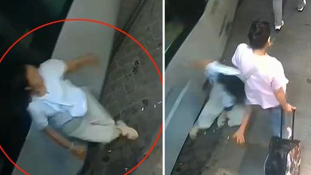 Hızla kaldırıma uçtu! Korku dolu anlar kamerada