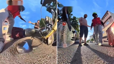Motosikletli kurye, trafikteki kaza sonrası saldırıya uğradı