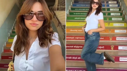Okulda öğretmenin kıyafet videosuna meslektaşları dahil oldu