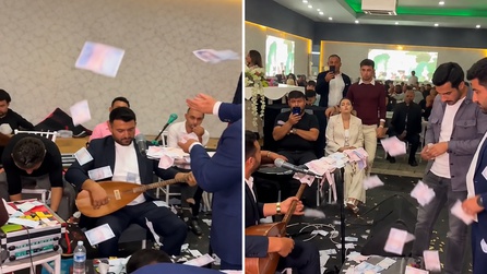Niğde'de Düğünde Müzisyenlere Para Yağdı