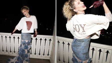 Farah Zeynep Abdullah gala için sade bir tişört tercihi yaptı