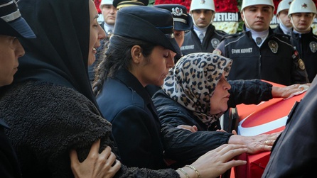 Ankara'da şehit olan polis memuru Ahmet Türkoğlu'na veda töreni