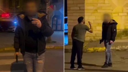 Beylikdüzü'nde silahlı tehdit olayı kameraya yansıdı